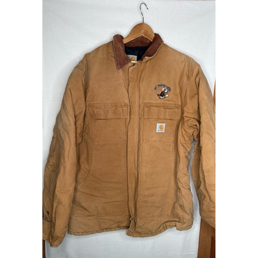 Vintage Carhartt C03 BRN Men's Arctic Quilt Lined Duck Coat 46Tall Workwear USA